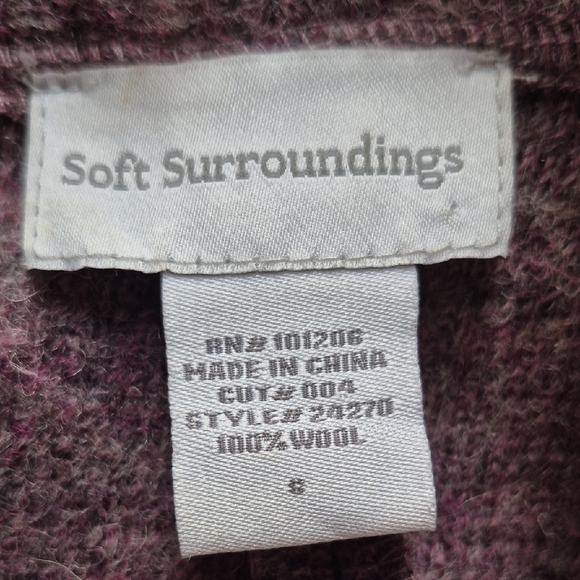 Soft Surroundings Lavender Cardigan with Floral Accents - Picture 9 of 10